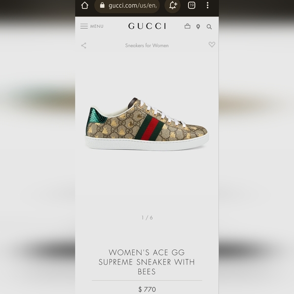 Gucci GG supreme low top ace with bees - Picture 12 of 13